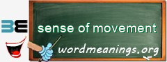 WordMeaning blackboard for sense of movement